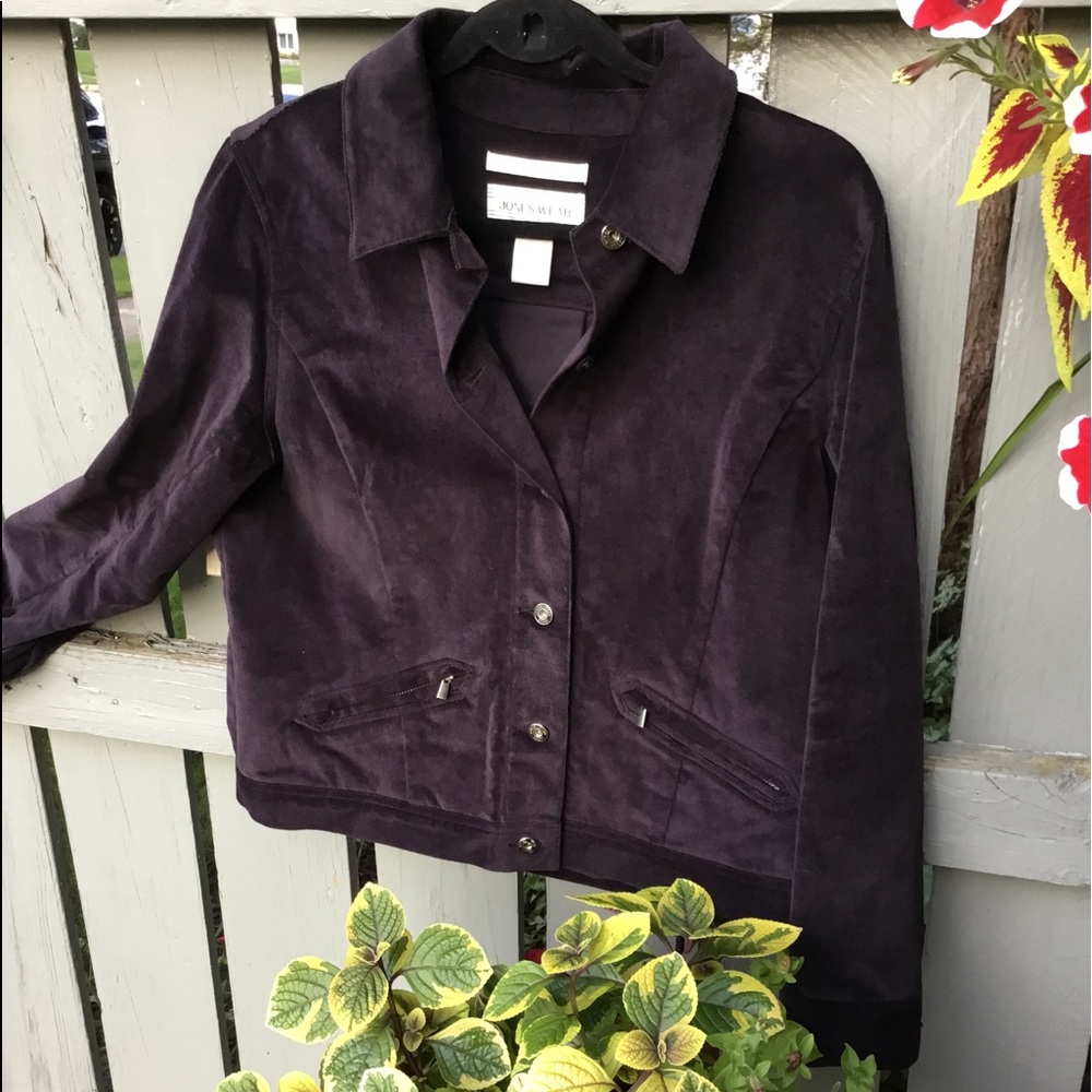 Jones Wear Cropped Purple Corduroy Jacket